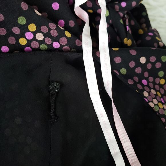 Kate Spade Disco Dots Jumpsuit Crepe V Neck Black Belted Wrap Crepe 8 - Picture 10 of 13